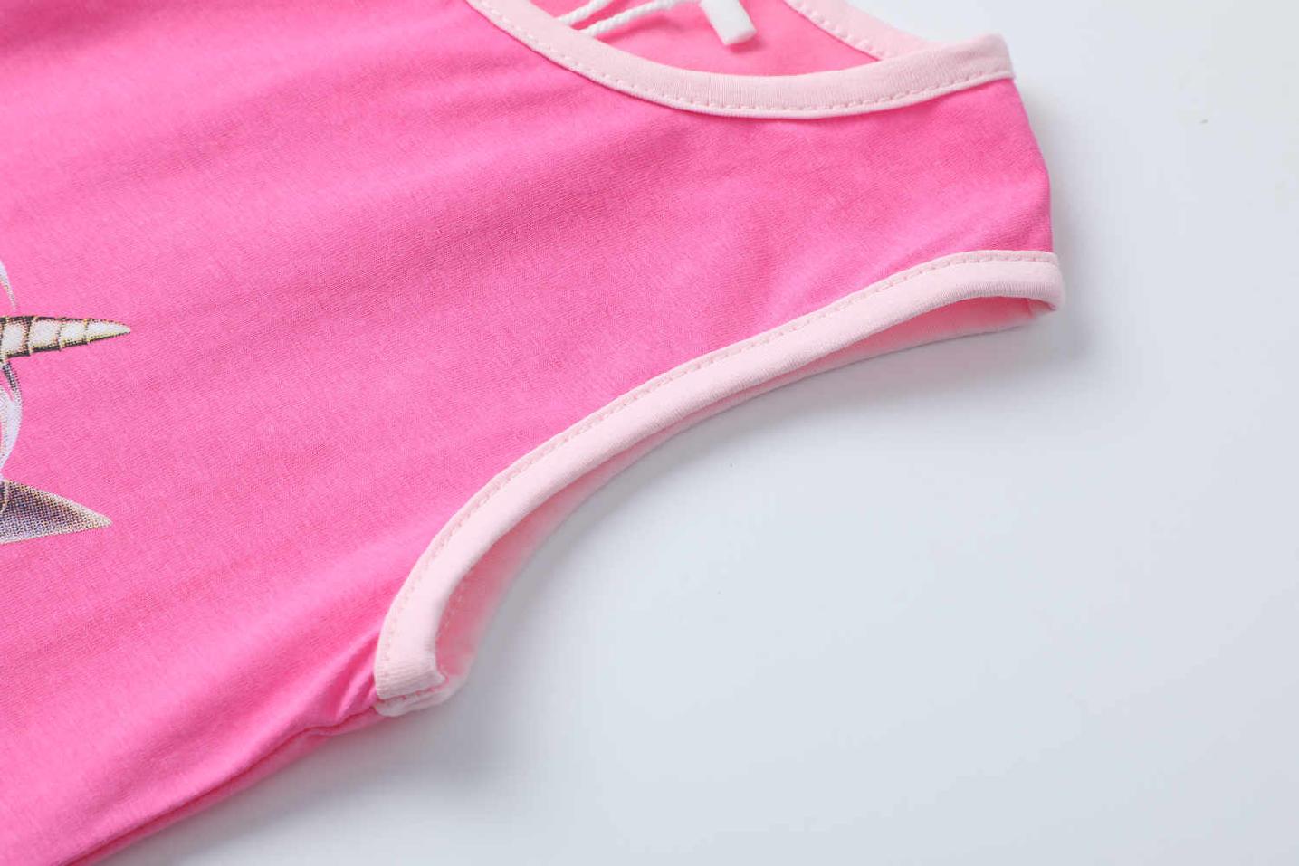 Dívčí tílko s jednorožcem Kugo BC2392 světle růžové